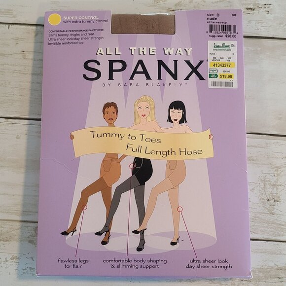 Spanx All the Way Super Control Full Length Pantyhose NEW Size D Nude - Picture 1 of 5